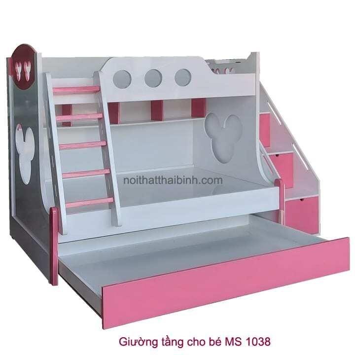Giường tầng cho bé màu hồng MS 1038 Giá bán = 13.500.000 đ 1 Giường tầng cho bé màu hồng MS 1038 Giá bán = 13.500.000 đ