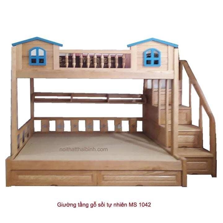 Giường tầng trẻ em gỗ sồi tự nhiên MS 1042 Giá bán = 18.500.000 đ 1 Giường tầng trẻ em gỗ sồi tự nhiên MS 1042 Giá bán = 18.500.000 đ