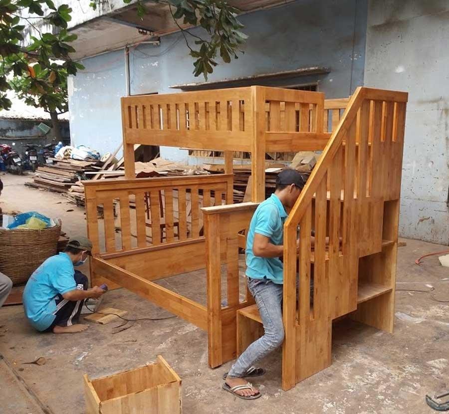 Giường tầng gỗ cao su MS 9080 4 Giường tầng gỗ cao su MS 9080 - Ảnh 4