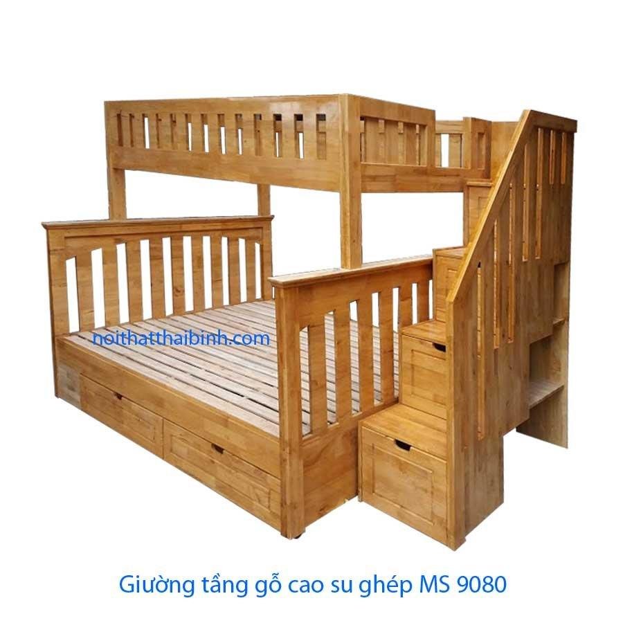 Giường tầng gỗ cao su MS 9080 2 Giường tầng gỗ cao su MS 9080 - Ảnh 2