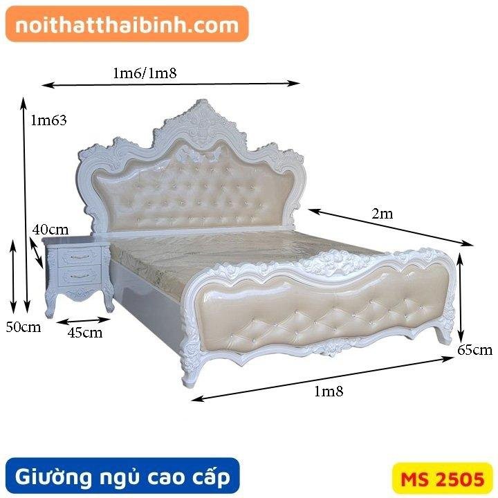 Giường ngủ tân cổ điển cao cấp MS 2505 5 Giường ngủ tân cổ điển cao cấp MS 2505 - Ảnh 5