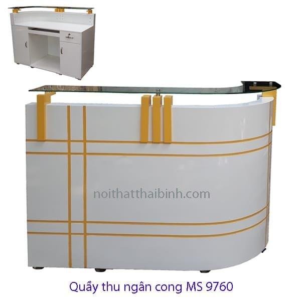 Quầy thu ngân cong MS 9760 Giá 1m2 = 4.000.000 1 Quầy thu ngân cong MS 9760 Giá 1m2 = 4.000.000