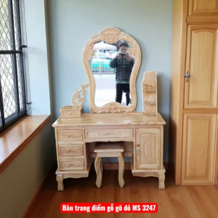 Bàn trang điểm gỗ gõ đỏ MS 3247