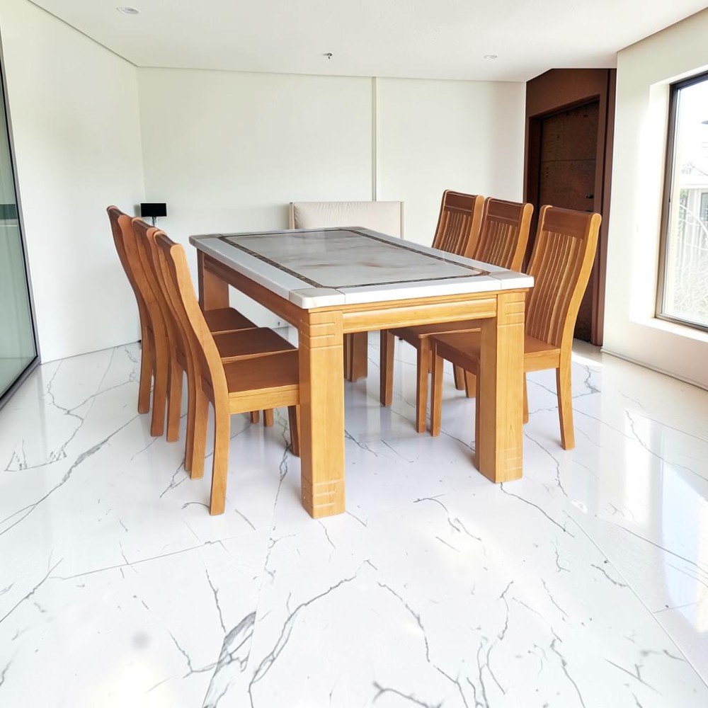 Bàn ăn 6 ghế gỗ tự nhiên