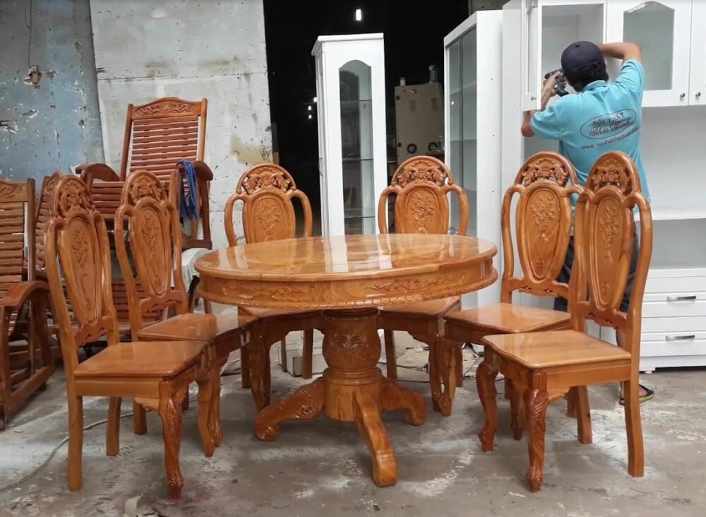 Bộ Bàn Ăn 6 Ghế Gỗ tại xưởng mộc nội thất Thái Bình