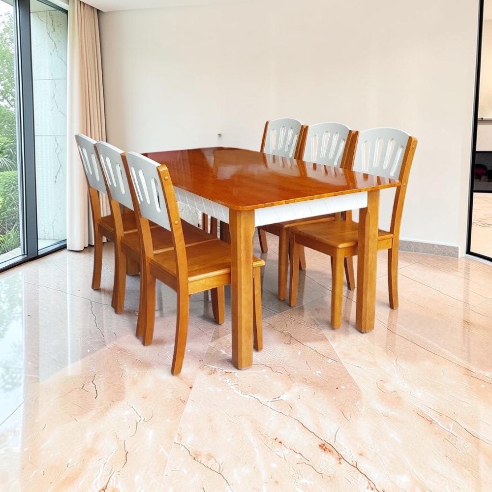 Bộ bàn ăn 6 ghế gỗ sồi