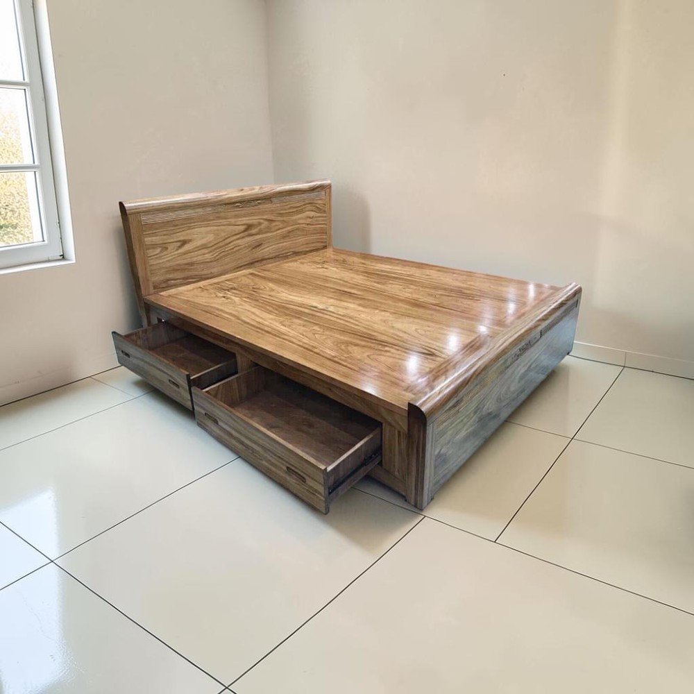 Mẫu giường ngủ hiện đại đơn giản gỗ sồi Mỹ kiểu Nhật