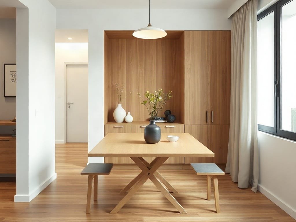 Khám Phá 5 Tác Dụng Đặc Biệt Của Bàn Ăn Thông Minh Bàn ăn thông minh gấp gọn trong nội thất nhà Việt Nam tối giản
