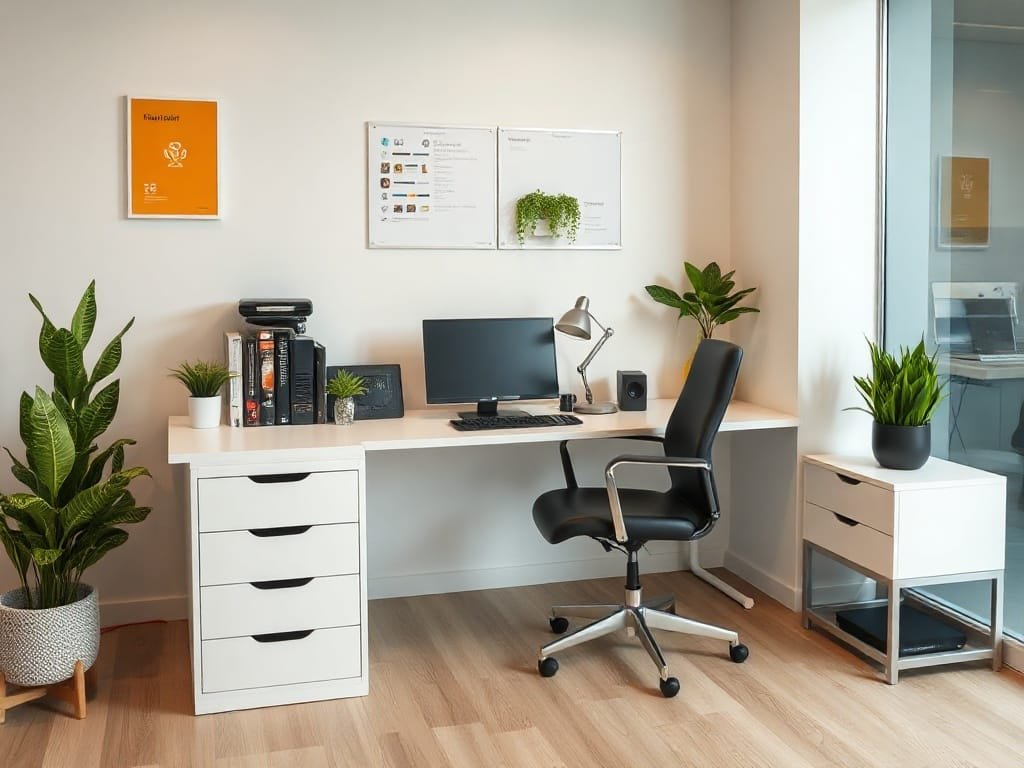 Bàn nhỏ gọn trong môi trường văn phòng Việt Nam.