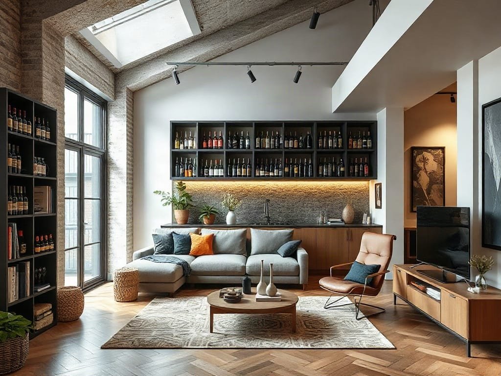8 Bước Trang Trí Tủ Rượu Cá Tính Cho Ngôi Nhà Sang Trọng Căn hộ loft phong cách với kho rượu hiện đại và trang trí
