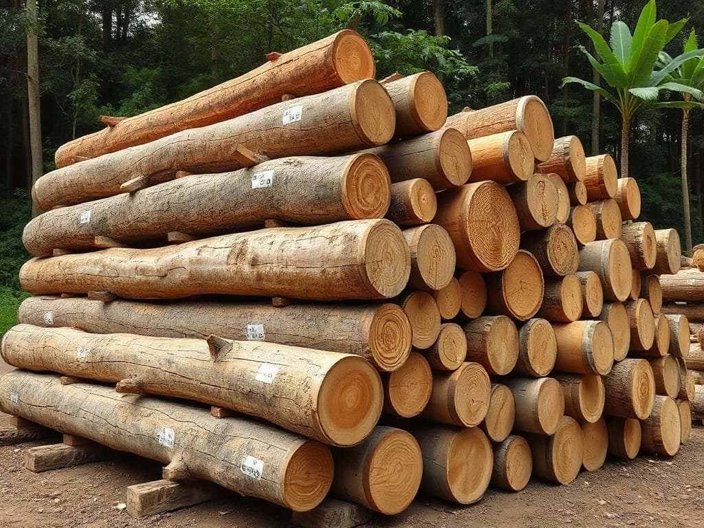 Gỗ Sưa Trắng là gì? Bí Quyết Lựa Chọn và Sử Dụng Hiệu Quả Đống gỗ Sưa Trắng tròn nguyên liệu dán tem tại xưởng
