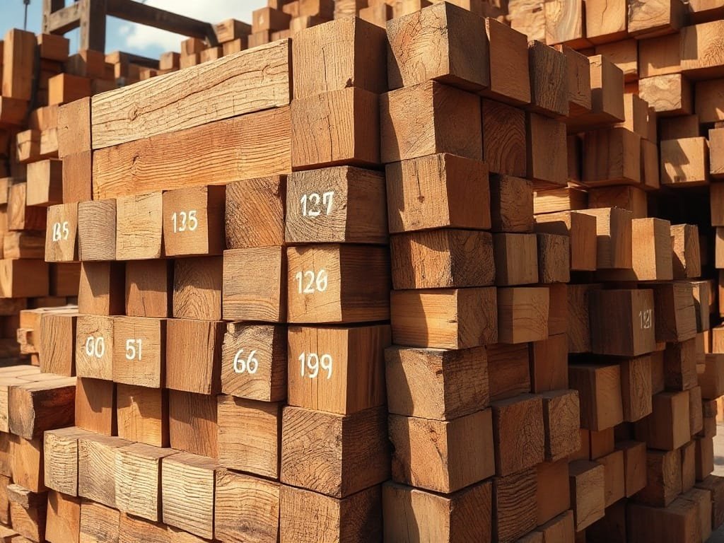 Khám Phá Gỗ Gụ Lào: Tinh Hoa Của Nội Thất Cao Cấp Gỗ Gụ Lào xẻ vuông đánh số xếp tại bãi gỗ