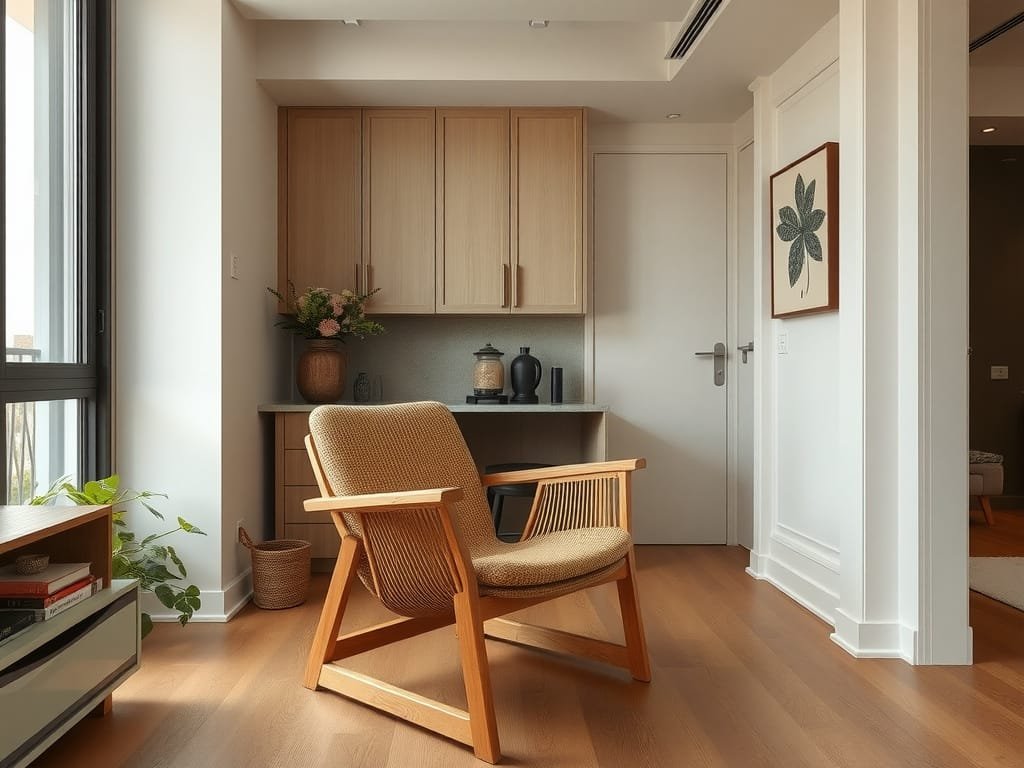 Ghế gỗ sồi chất lượng cao trong căn hộ hiện đại