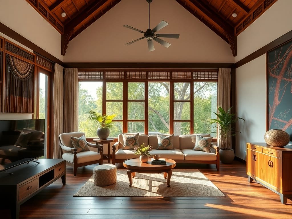 Khám Phá Gỗ Xoan Ta Là Gì? Tất Tần Tật Về Gỗ Xoan Ta Nội thất biệt thự miền quê Việt Nam với điểm nhấn gỗ Xoan Ta.