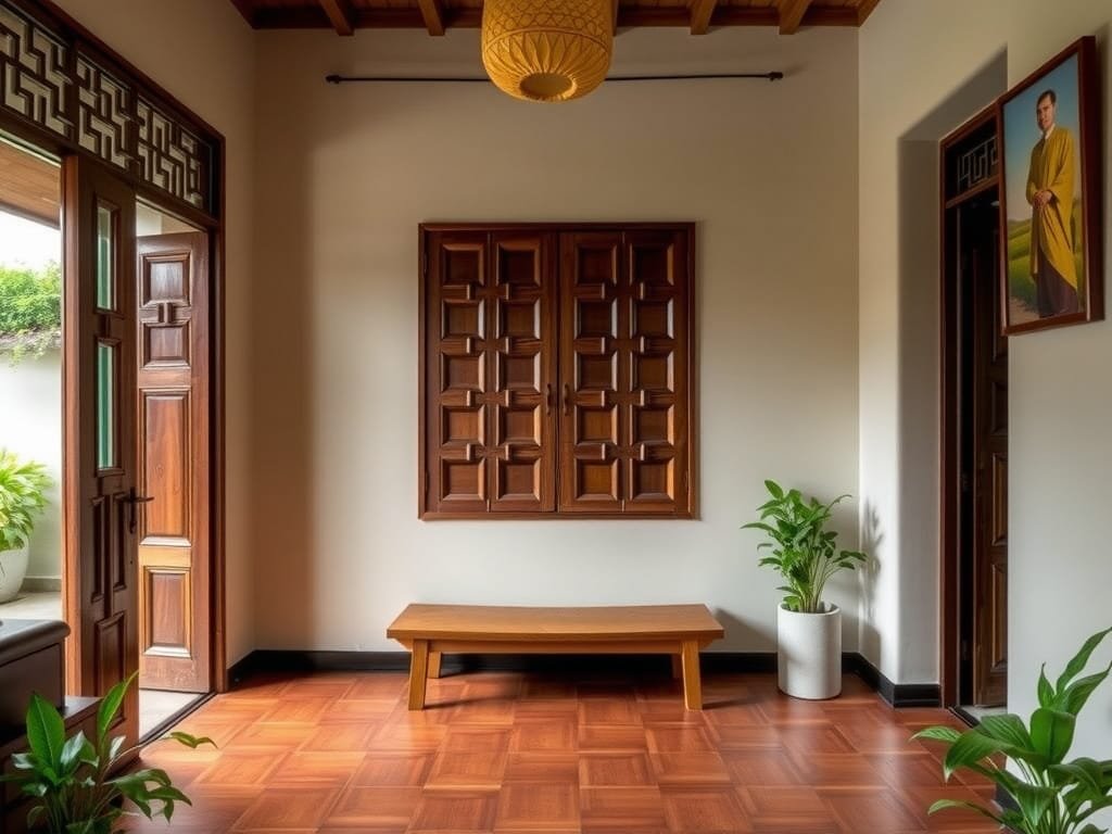 Xưởng của nghệ nhân Việt Nam làm việc với gỗ hương.