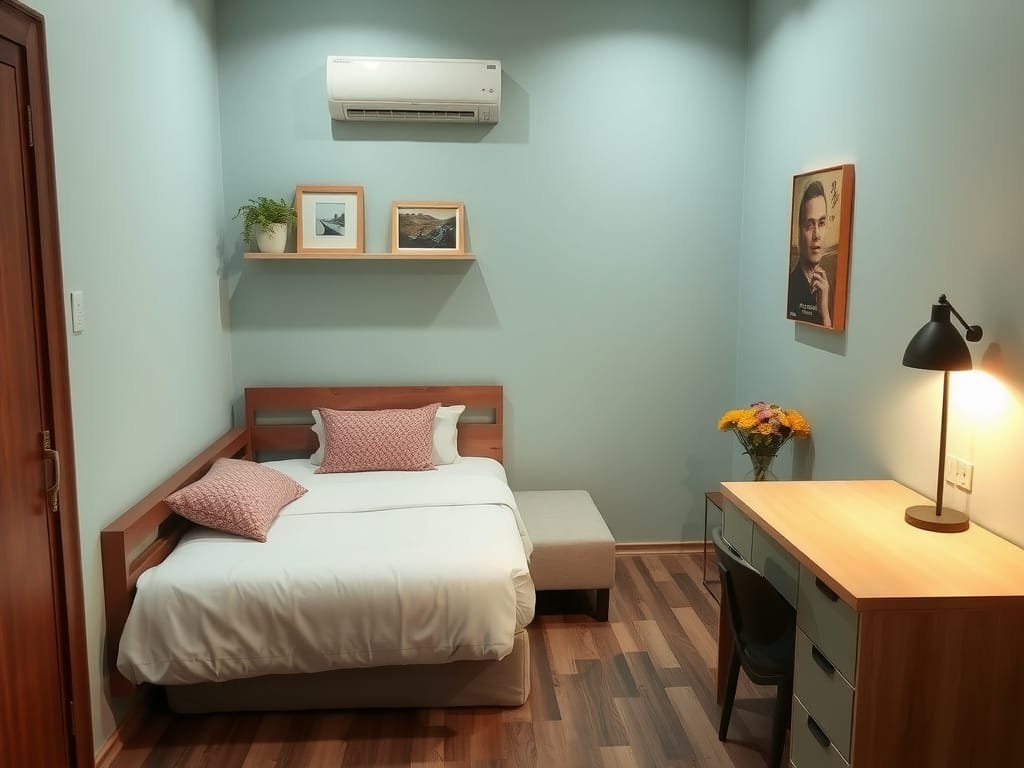 Studio nhỏ Việt Nam với giường xếp đa năng