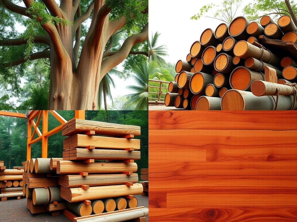 Quy trình gỗ Hương: từ cây rừng đến tấm gỗ hoàn thiện