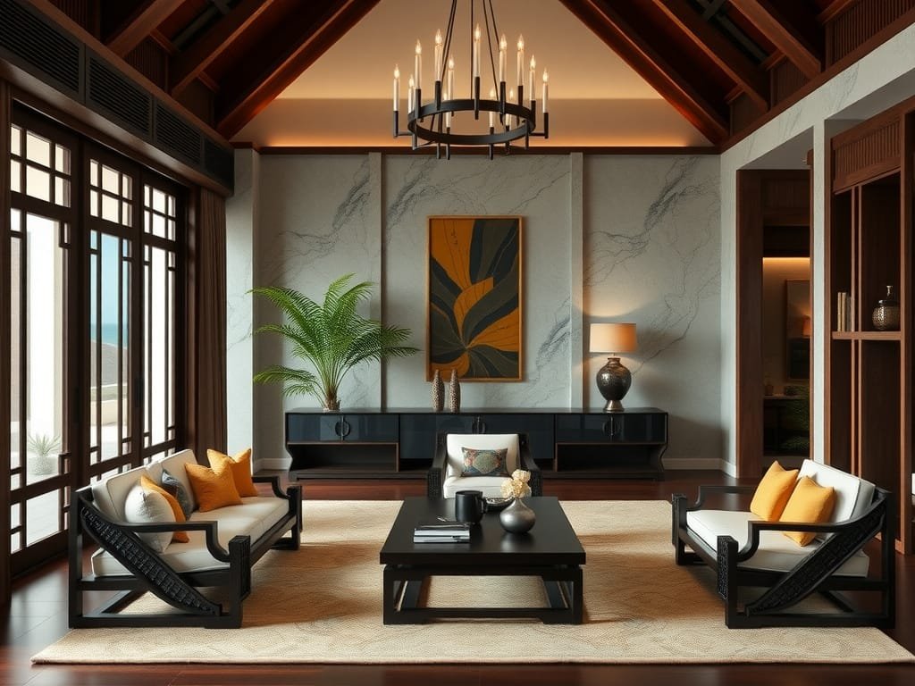 Nội thất biệt thự sang trọng Việt Nam với đồ nội thất xếp gọn
