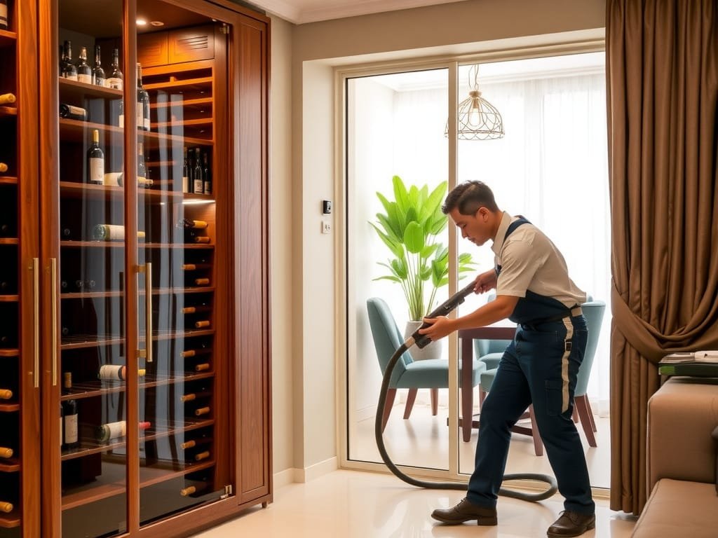 Dịch vụ vệ sinh chuyên nghiệp xử lý tủ rượu tại nhà Việt.