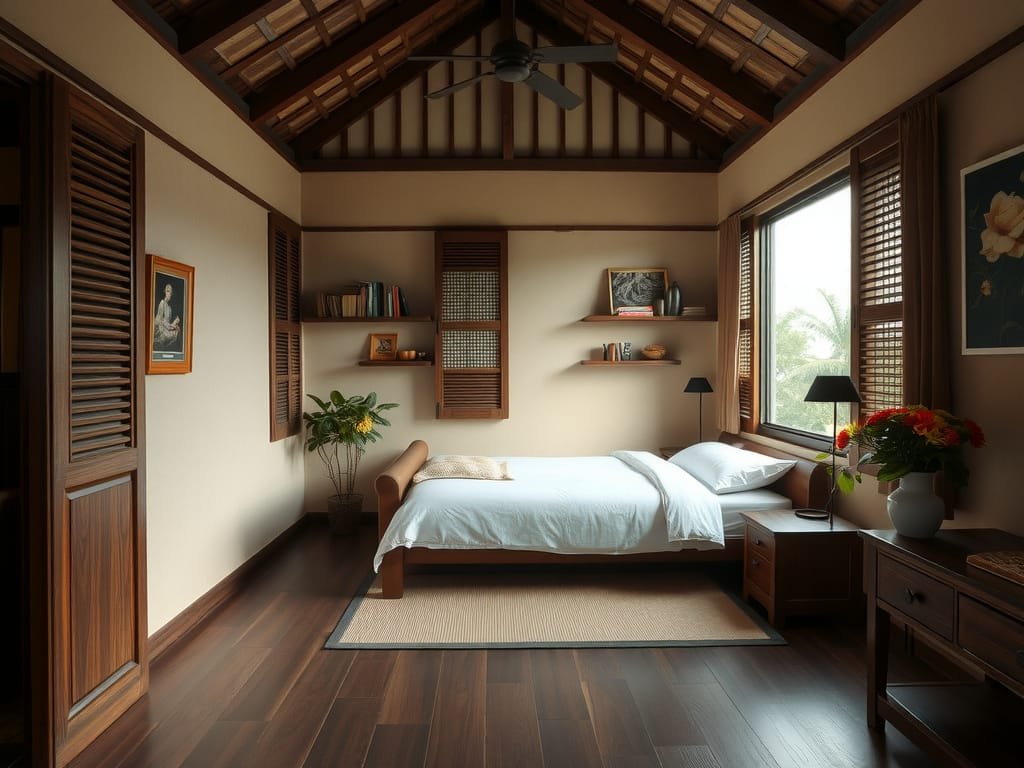 Ngôi nhà truyền thống Việt Nam với giường xếp thông minh