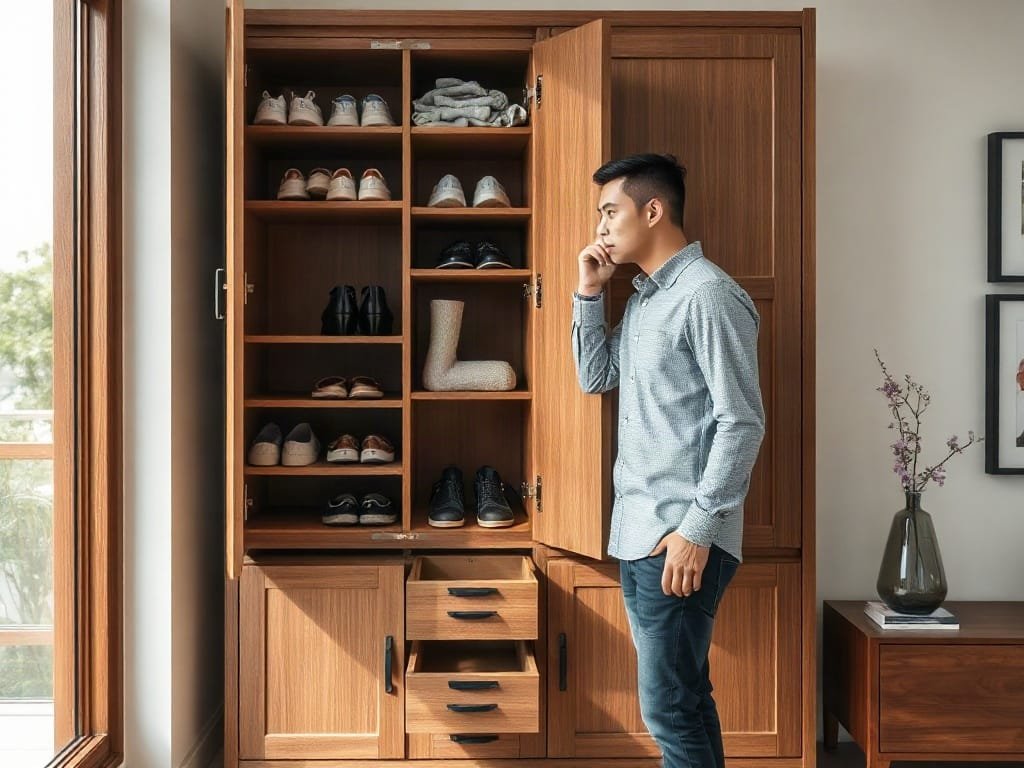 Kinh nghiệm chọn tủ giày: kiểm tra kết cấu
