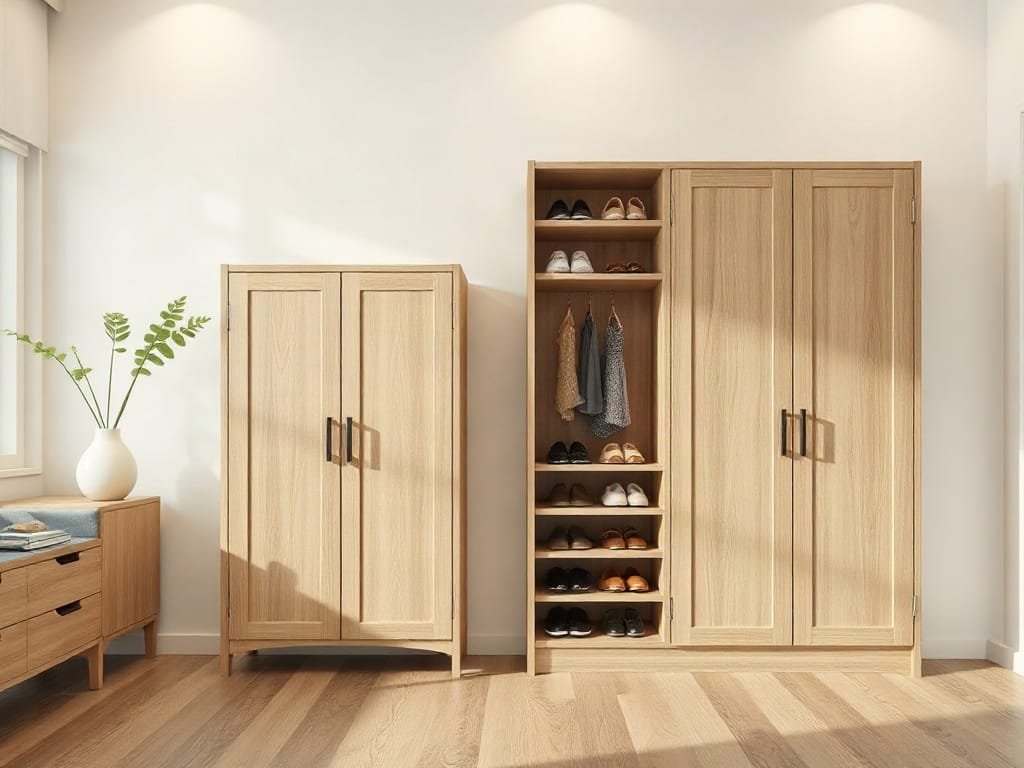 Kinh nghiệm chọn tủ giày: so sánh kích thước