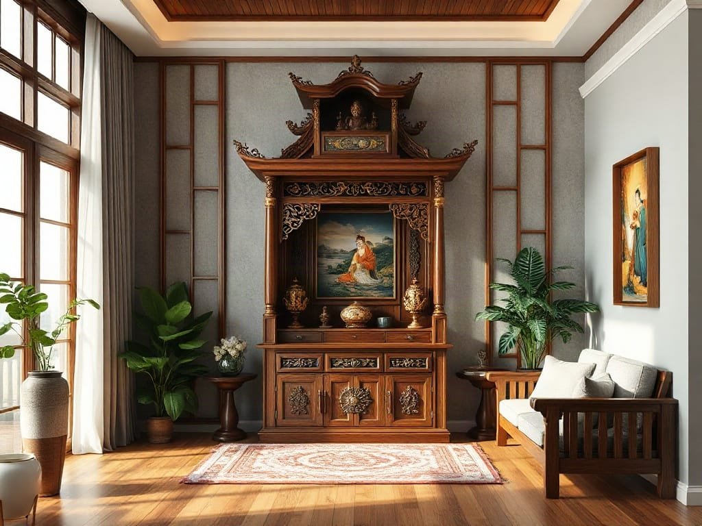 Kinh nghiệm chọn tủ thờ: hợp không gian