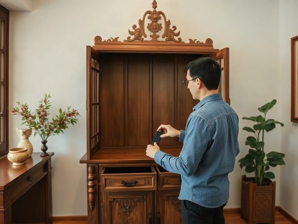 Kinh nghiệm chọn tủ thờ: kiểm tra kết cấu