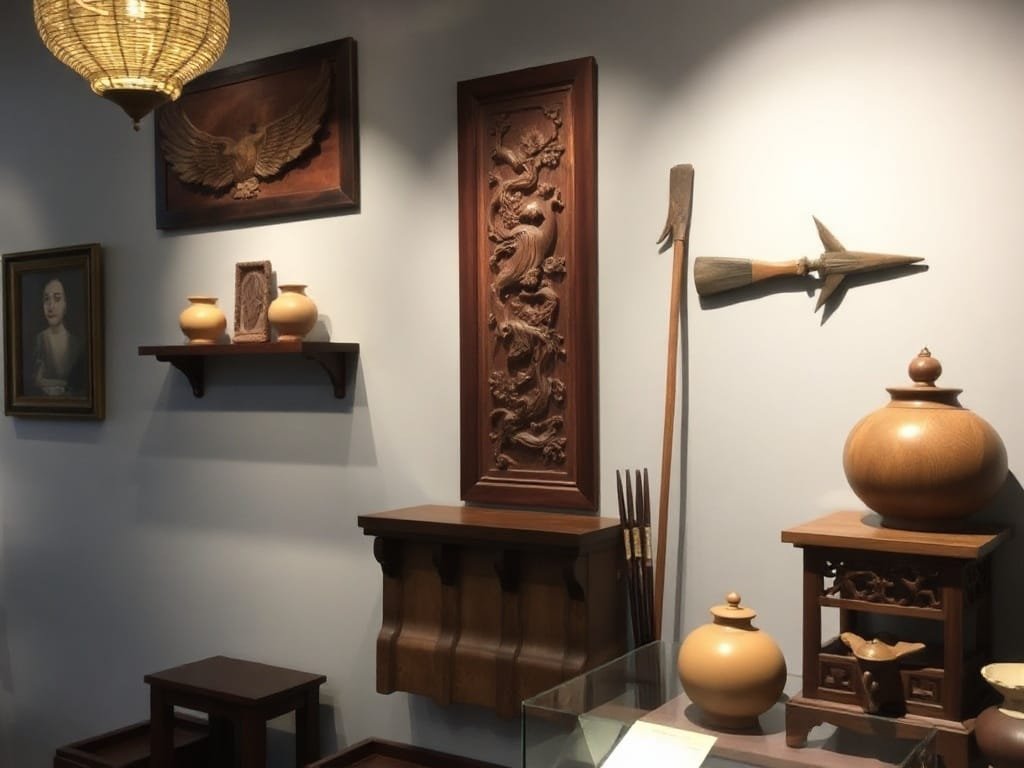 Khám Phá Gỗ Gụ Lào: Tinh Hoa Của Nội Thất Cao Cấp Nghệ thuật gỗ truyền thống Việt Nam trưng bày