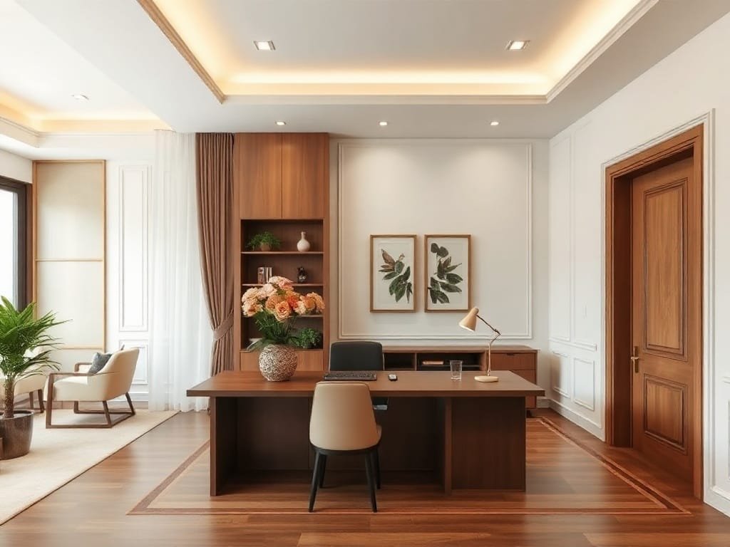 Nhà Việt sang trọng với thiết kế bàn hiện đại.
