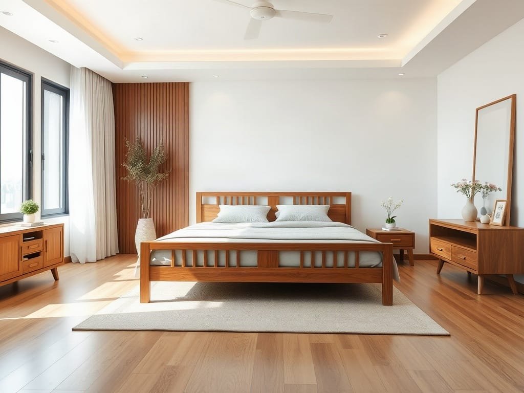 5 Mẹo Kê Giường Gỗ Hợp Phong Thủy Chuẩn Chuyên Gia Khuyên Dùng Phong thủy giường ngủ: không gian thông thoáng