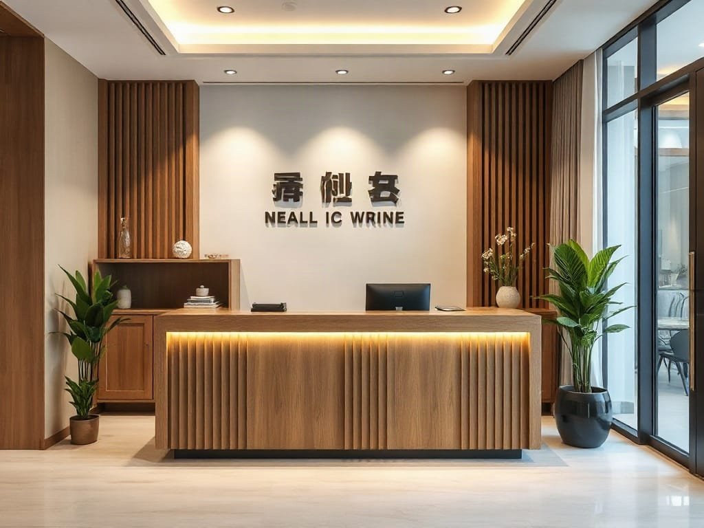 Quầy tiếp tân nhỏ gọn trong chung cư Việt Nam