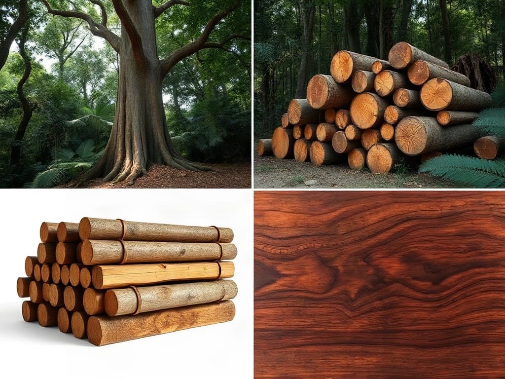 Khám Phá Chi Tiết: Gỗ Trắc Đen Là Gì? Quy trình gỗ Trắc Đen: từ cây rừng đến tấm gỗ hoàn thiện