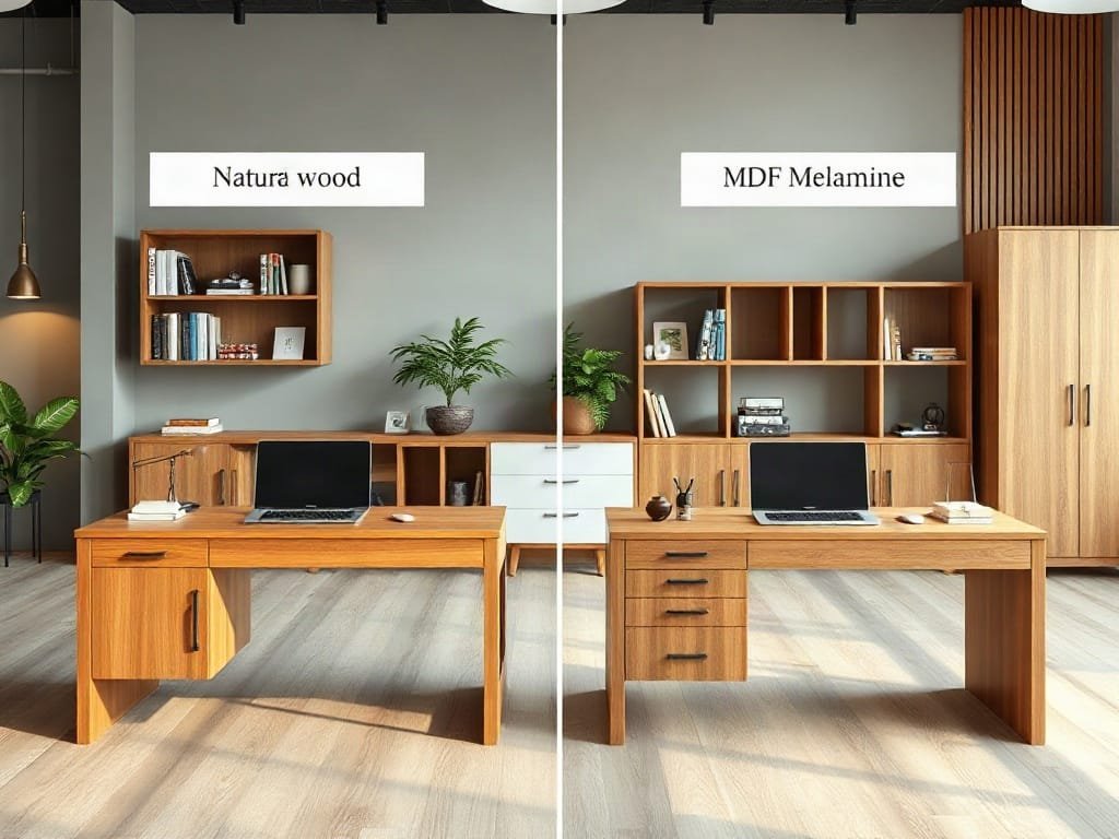 3 Bước chọn bàn làm việc phong cách hiện đại phù hợp mọi không gian So sánh bàn làm việc: gỗ tự nhiên và MDF Melamine