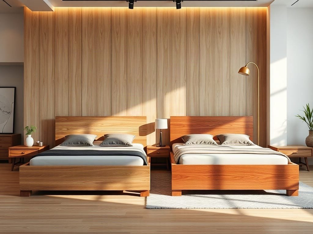 Khám Phá Top 5 Giường Gỗ Bán Chạy Nhất Trên Thị Trường Hiện Nay So sánh giường ngủ: gỗ tự nhiên và MDF Melamine