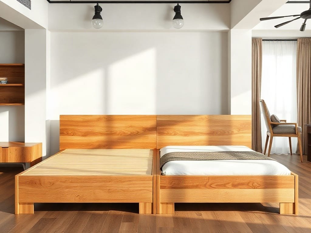 So sánh giường ngủ: gỗ tự nhiên và MDF Melamine