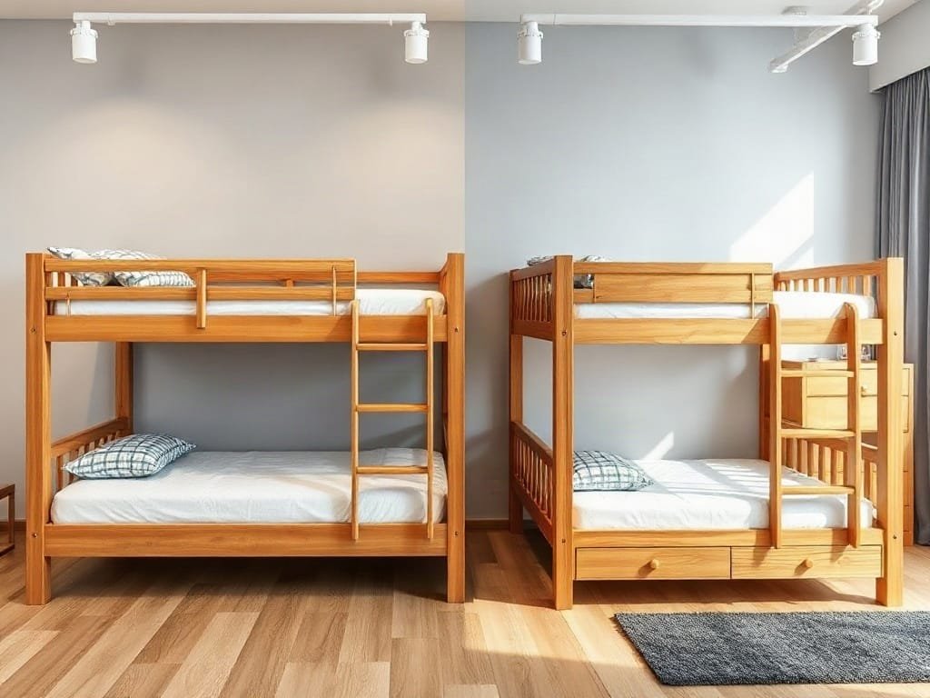 So sánh giường tầng: gỗ tự nhiên và MDF Melamine