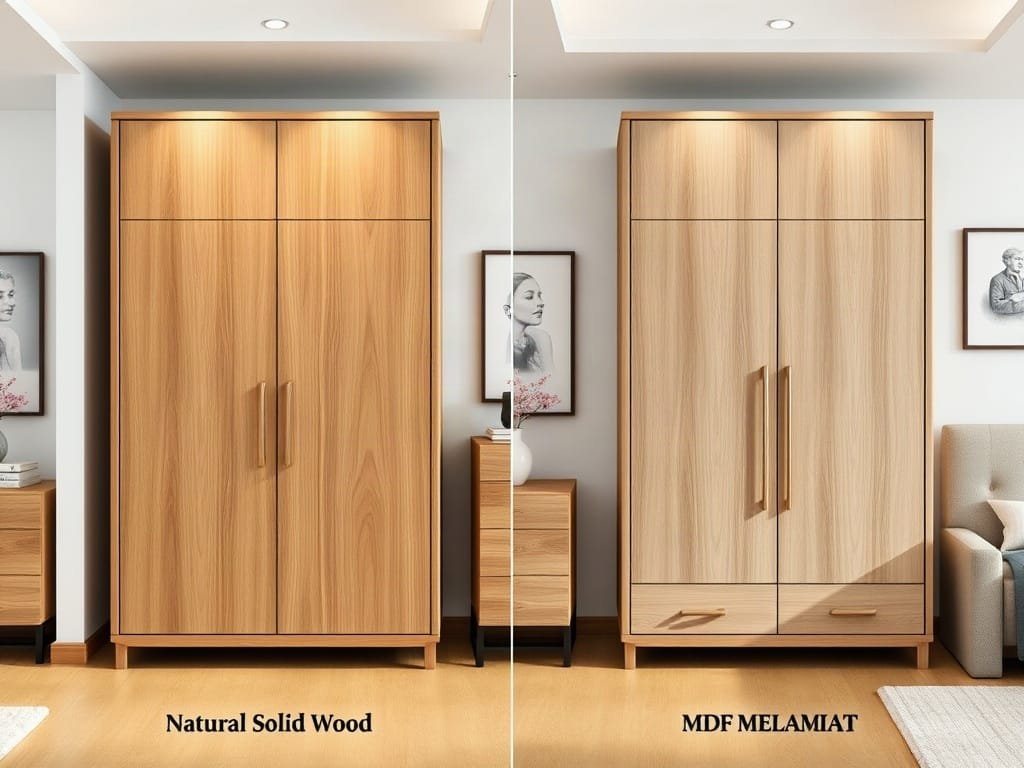 So sánh tủ quần áo: gỗ tự nhiên và MDF Melamine