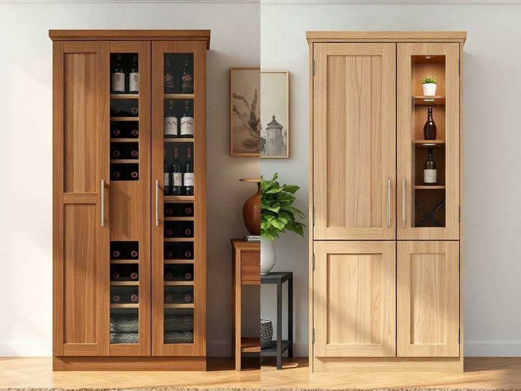 So sánh tủ rượu: gỗ tự nhiên và MDF Melamine