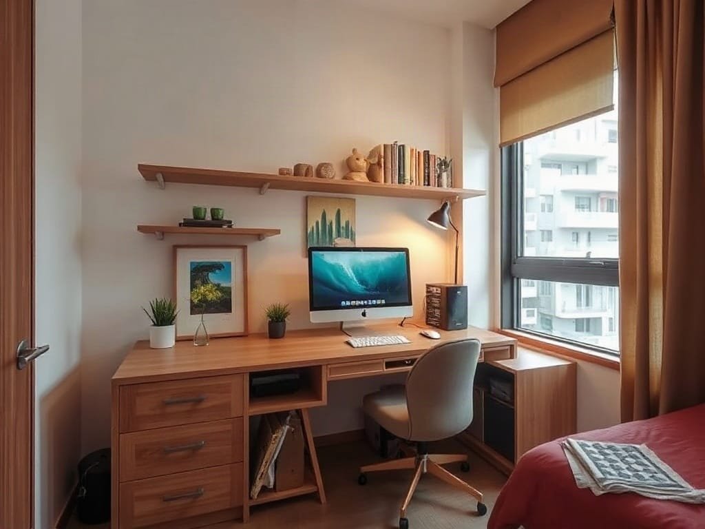 5 Lý Do Nên Dùng Bàn Làm Việc Thông Minh Cho Không Gian Hiện Đại Thiết lập bàn thông minh trong căn hộ studio Việt Nam tối ưu hóa không gian.