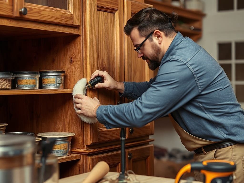 Khám Phá Gỗ Gụ Lào: Tinh Hoa Của Nội Thất Cao Cấp Thợ thủ công đánh bóng tủ gỗ