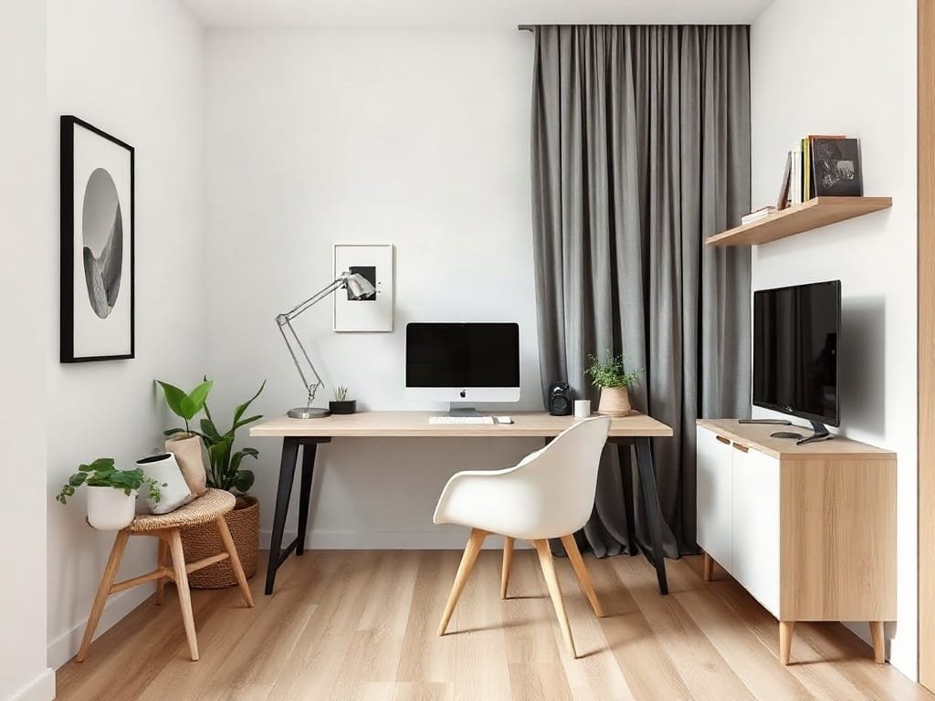5 Lý Do Nên Dùng Bàn Làm Việc Thông Minh Cho Không Gian Hiện Đại Văn phòng tại nhà tối giản ở Việt Nam với bàn thông minh phong cách Scandinavian.