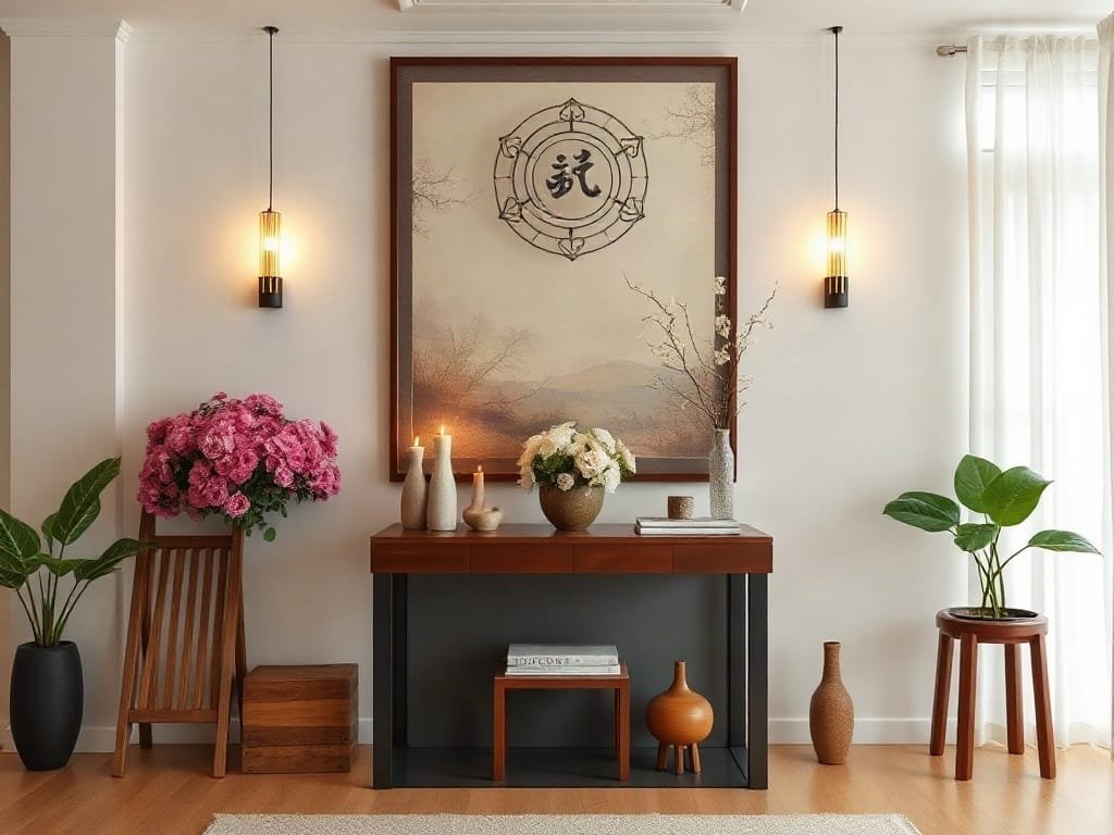 4 Kiểu Bàn Thờ Tiết Kiệm Không Gian Sống - Giải Pháp Tối Ưu Cho Nhà Phố Việt Bàn thờ thiết kế module tùy chỉnh trong nhà phố Việt Nam hiện đại.