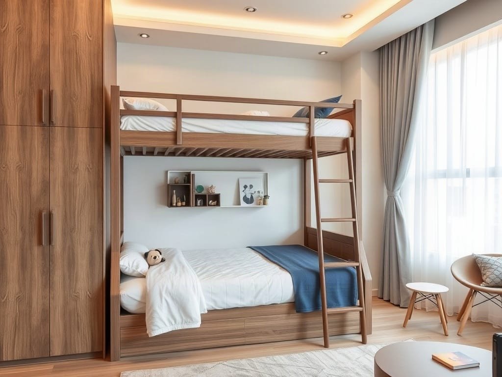 6 Mẹo Hay Với Giường Tầng Trẻ Em Giúp Tối Ưu Không Gian Bố trí giường tầng phong cách cho trẻ em trong căn hộ hiện đại Việt Nam.