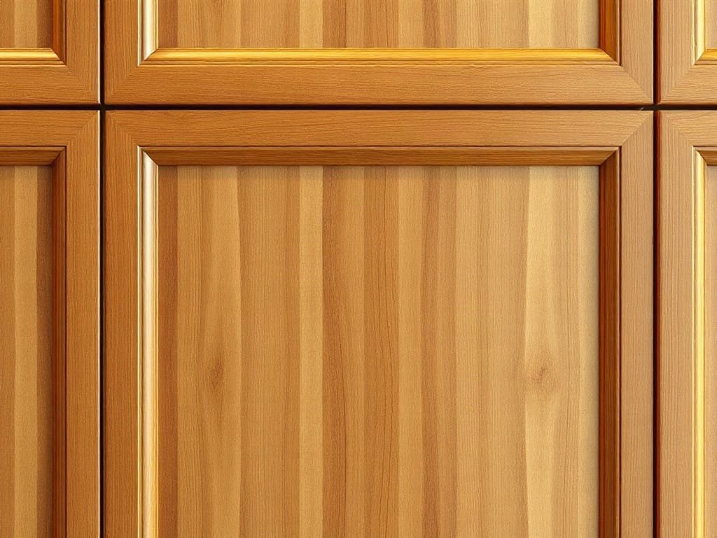 Cận cảnh cánh cửa tủ gỗ gụ, bề mặt bóng mượt.