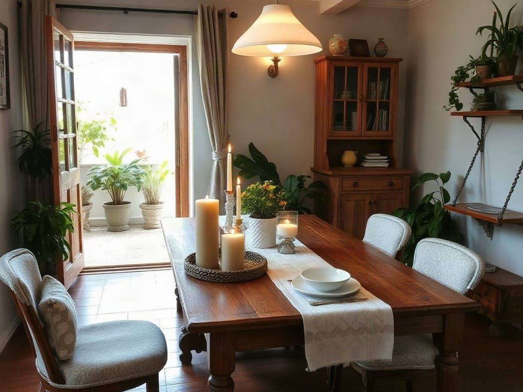 Không gian ăn uống quyến rũ ở nhà Việt Nam.