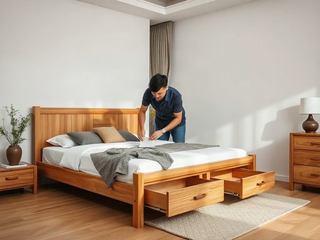 Khám Phá Cách Giường Ngủ Tiện Ích Vượt Trội Cho Không Gian Hiện Đại Kinh nghiệm chọn giường ngủ: kiểm tra kết cấu