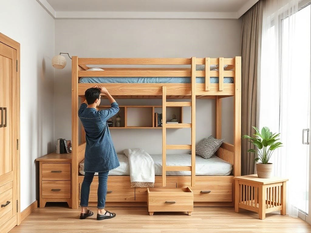 Ứng Dụng Thực Tế Của Giường Tầng Cao Cấp Trong Không Gian Sống Hiện Đại Kinh nghiệm chọn giường tầng: kiểm tra kết cấu
