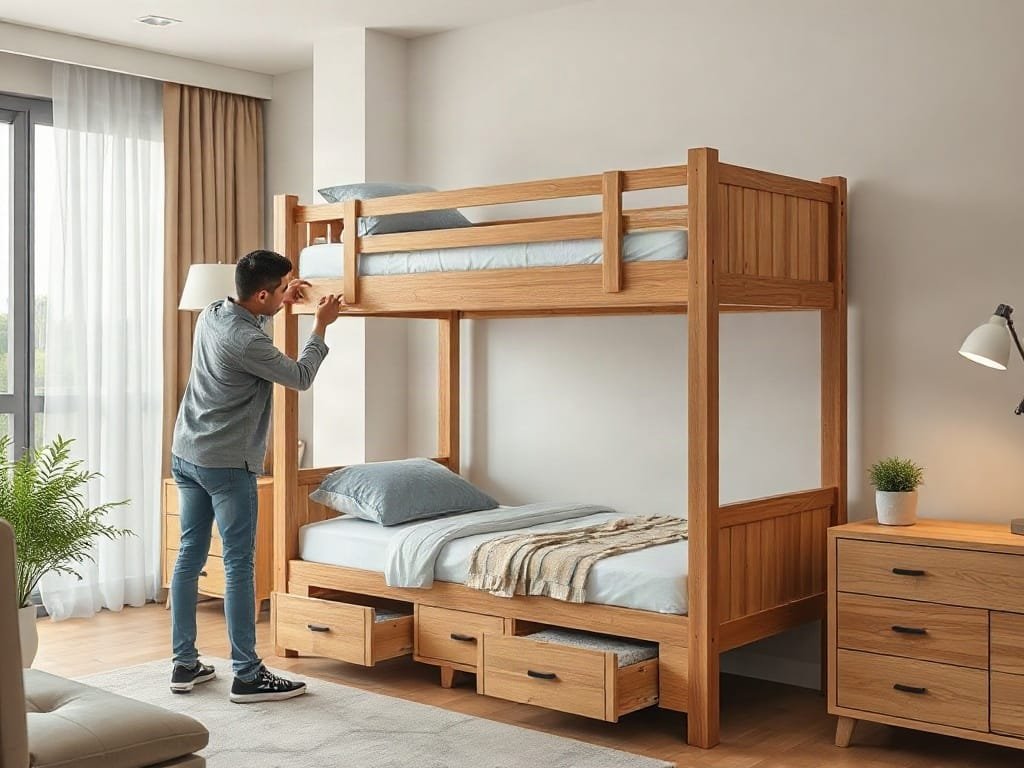 Khám phá tiện ích khi dùng giường tầng thông minh cho không gian sống hiện đại Kinh nghiệm chọn giường tầng: kiểm tra kết cấu