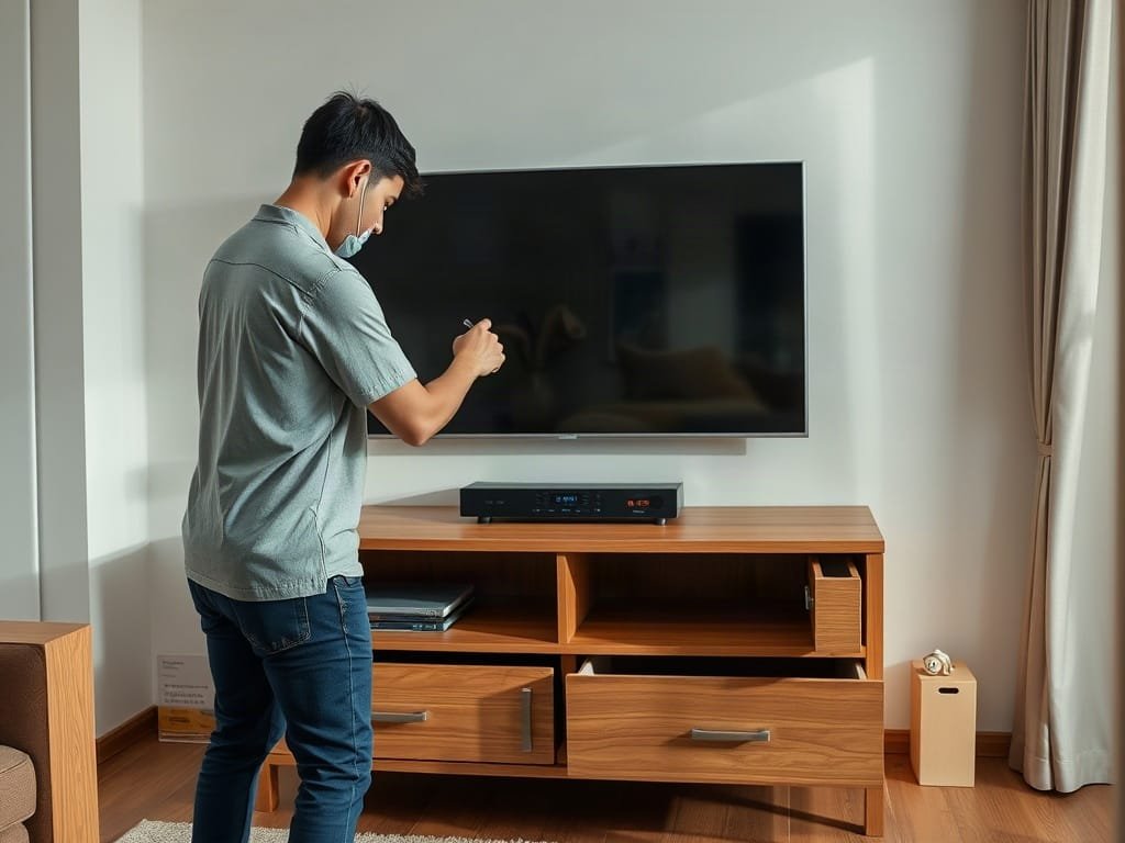 Bí Quyết Chọn Kệ Tivi Phù Hợp Cho Phòng Khách Tối Ưu Không Gian Kinh nghiệm chọn kệ tivi: kiểm tra kết cấu